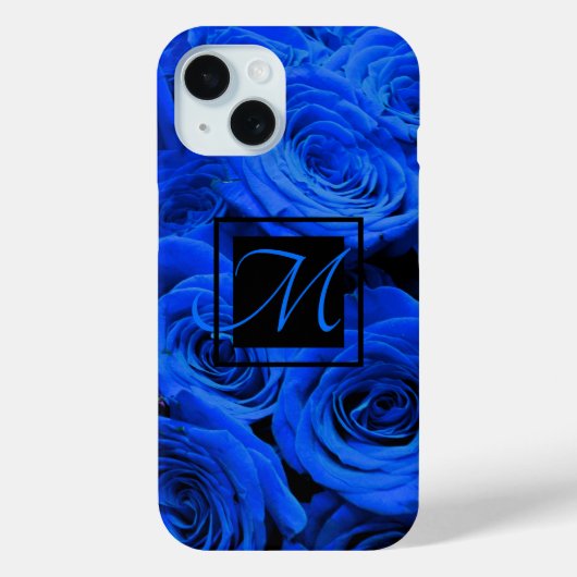 青いエレガントバラ青い花の青いフローラ Case-Mate iPhoneケース (裏面)