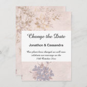 青いエレガントピンクのフローラが日付を変更 (正面/裏面)