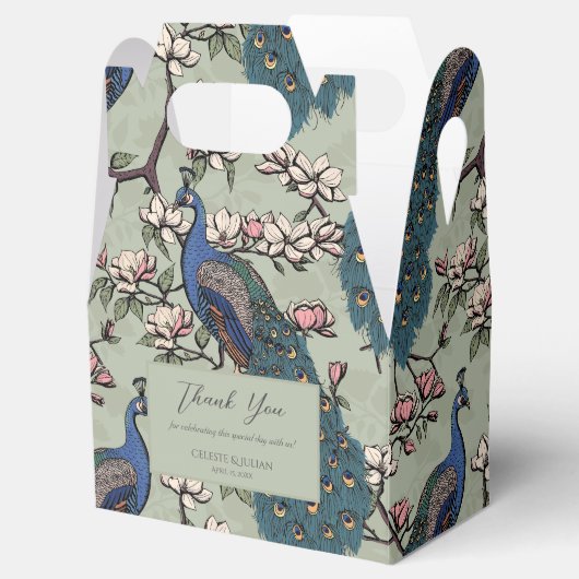 青いエレガントピーコックスと花セージ緑 フェイバーボックス (オープン)