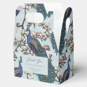 青いエレガントピーコックスと花ブルー フェイバーボックス (オープン)