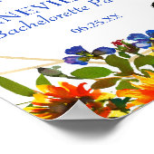 青いエレガントフローラバチェロレッテへようこそ ポスター (角)