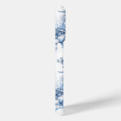 青いエレガントフローラ名/モノグラム Case-Mate iPhoneケース (裏面 / 右)