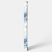 青いエレガントフローラ名/モノグラム SAMSUNG GALAXYケース (左側面)