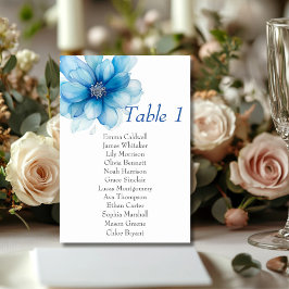 青いエレガントフローラ表の番号記号 テーブルナンバー
