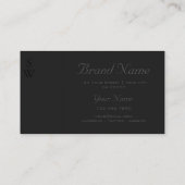 青いエレガントヘビ模様ダークグレーとモノグラム 名刺 (裏面)