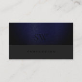 青いエレガントヘビ模様ダークグレーとモノグラム 名刺 (正面)
