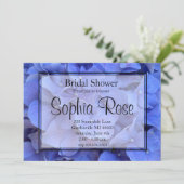 青いエレガントペリウィンクルフローラブライダルシャワー 招待状 (スタンド正面)