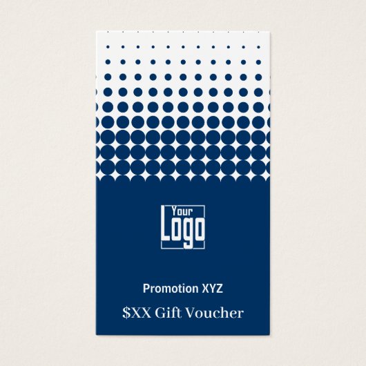 青いエレガントホワイトプロモーションギフト券カード (正面)