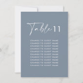 青いエレガントモダン表の座席表 (裏面)