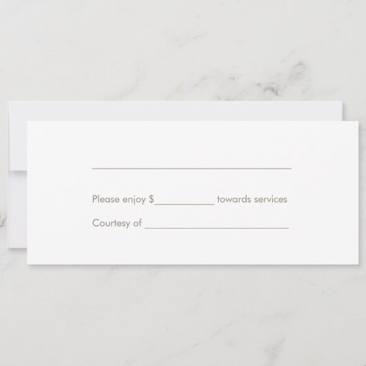 青いエレガントモロッコ様式のギフト証明書 (裏面)