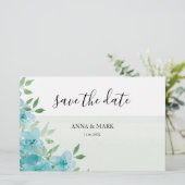 青いエレガントワイルドフラワーウォータカラーアート 便箋 (スタンド正面)