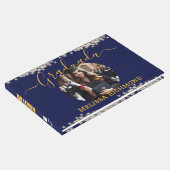 青いエレガント写真のスペインの卒業署名 ゲストブック (コーナー)