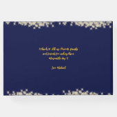 青いエレガント写真のスペインの卒業署名 ゲストブック (裏面)