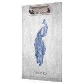 青いエレガント孔雀クリップボード クリップボード (左)