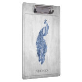 青いエレガント孔雀クリップボード クリップボード (右)