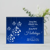 青いエレガント寄付者ボランティアのスタッフの感謝 箔シーズンカード (立ち正面)