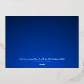 青いエレガント寄付者ボランティアのスタッフの感謝 箔シーズンカード (裏面)