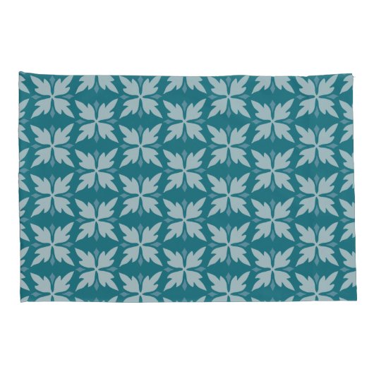 青いエレガント幾何学的パターン 枕カバー (裏面-右)