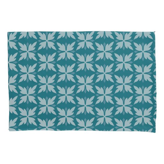 青いエレガント幾何学的パターン 枕カバー (正面左)