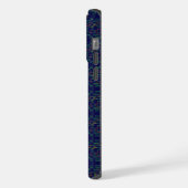 青いエレガント幾何学電話ケース iPhoneケース (左側面)