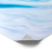 青いエレガント抽象芸術リップル |ポスター ポスター (角)