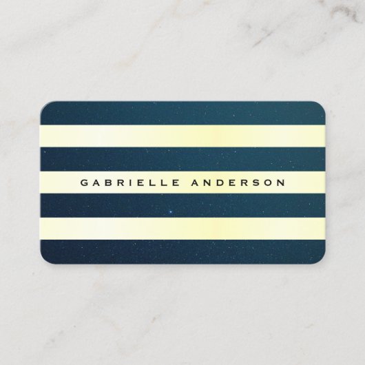 青いエレガント斑点 |パターストライプン 名刺 (正面)