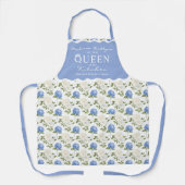 青いエレガント水瓶花のパターン エプロン (正面)