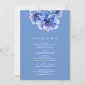 青いエレガント水色のフローラが一つにまとま結婚る 招待状 (裏面)