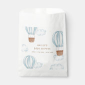 青いエレガント熱気球の雲の少年の赤ちゃんシャワー フェイバーバッグ (正面)