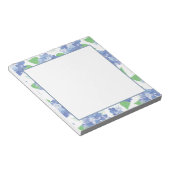 青いエレガント紫陽花フローラメモ帳 ノートパッド (アングル)