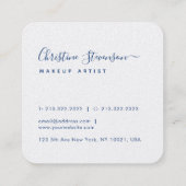 青いエレガント緑のマンダラ文字の署名 スクエア名刺 (裏面)