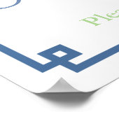 青いエレガント緑の生姜の瓶シャワーパーティー ポスター (角)