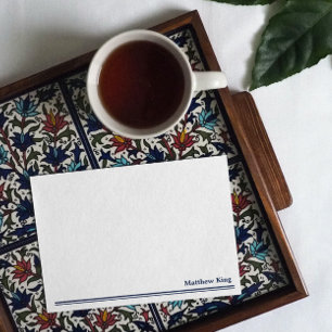 青いエレガント線を消去して名前を追加 ノートカード