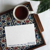 青いエレガント線を消去して名前を追加 ノートカード