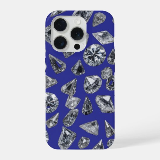 青いエレガント背景のひし形 iPhoneケース (裏面)