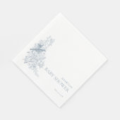 青いエレガント自然の鳥の赤ちゃんシャワー スタンダードランチョンナプキン (角)