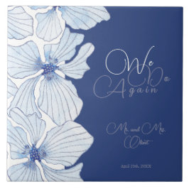 青いエレガント花の誓い10年 タイル