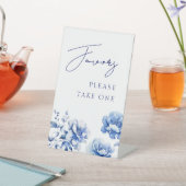 青いエレガント花は台座を引き立てる 台座サイン (インサイチュ)