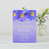 青いエレガント花カッコいいが美し結婚い 招待状 (スタンド正面)