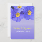 青いエレガント花カッコいいが美し結婚い 招待状 (裏面)