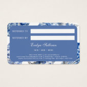 青いエレガント貝殻の紹介カード (裏面)