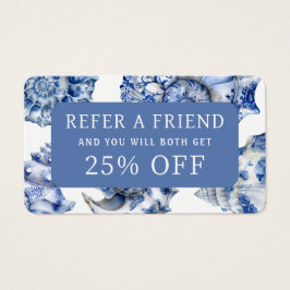 青いエレガント貝殻の紹介カード