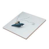 青いエレガント貝殻タイルとビーチの浴室 タイル (側面)