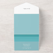 青いエレガント野花の水色 オールインワン招待状 (外側)