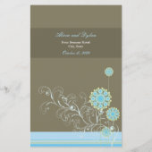 青いエレガント雪の花が冬の結婚式を渦巻く (裏面)