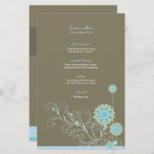 青いエレガント雪の花が冬の結婚式を渦巻く (正面/裏面)