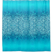 青いエレガント霜の輝くシャワーカーテン シャワーカーテン (正面)