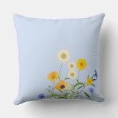 青いエレガント黄色の野草 クッション (裏面)