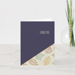 青いエレガント「ありがとう」秋 サンキューカード