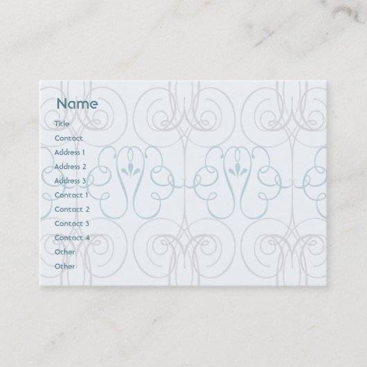 青いエレガント-ぽっちゃりした 名刺 (正面)